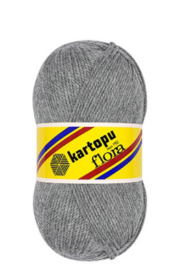 Kartopu Yarn - KARTOPU FLORA KNİTTİNG YARN K1001 MEDIUM GREY