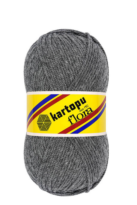 Kartopu Yarn - KARTOPU FLORA KNİTTİNG YARN K1003 DARK GRAY