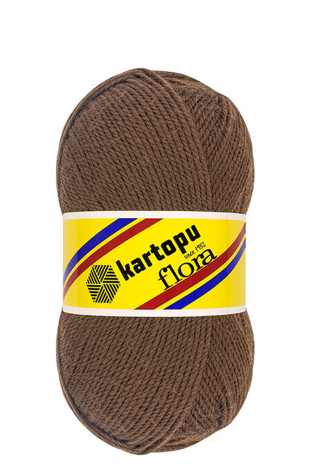 Kartopu Yarn - KARTOPU FLORA KNİTTİNG YARN K890 BROWN