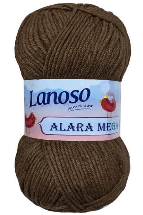 Lanoso Yarn - LANOSO ALARA MEGA YARN 992 DARK BROWN