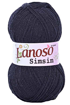 Lanoso Yarn - LANOSO SİMSİM KNİTTİNG YARN 6060 BLACK BLACK LUREX