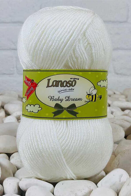 Lanoso Yarn - LANOSO BABY DREAM 955 White