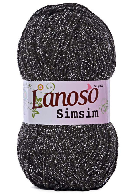 Lanoso Yarn - LANOSO SİMSİM 6051 BLACK SILVER LUREX