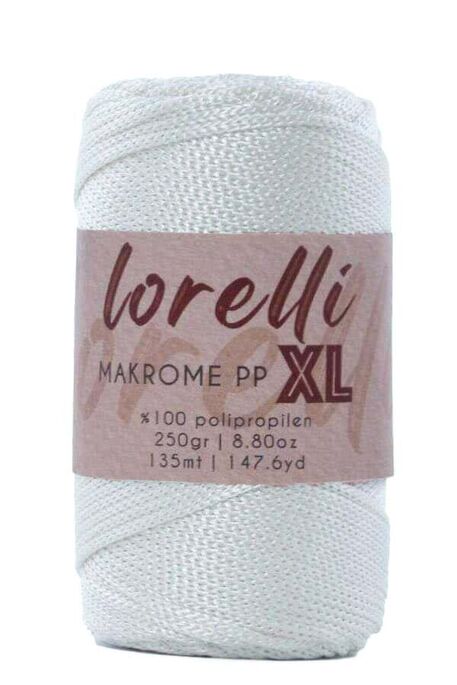 Lorelli Yarns - LORELLİ MAKROME PP XL 3MM 001 İnci Beyazı