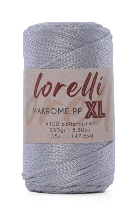 Lorelli Yarns - LORELLİ MAKROME PP XL 3MM 060 Açık Gri