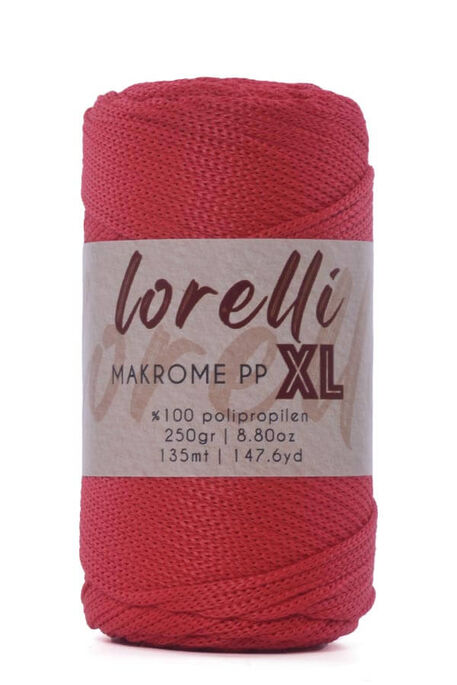 Lorelli Yarns - LORELLİ MAKROME PP XL 3MM 100 Kırmızı