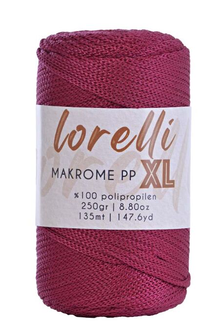 Lorelli Yarns - LORELLİ MAKROME PP XL 3MM 113 Şarabi