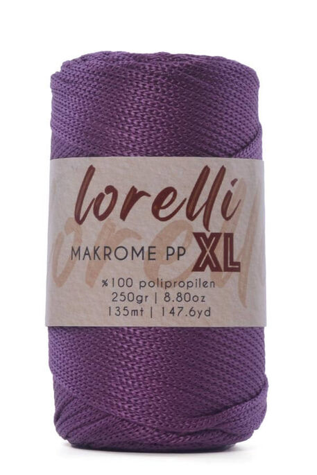 Lorelli Yarns - LORELLİ MAKROME PP XL 3MM 160 Mürdüm