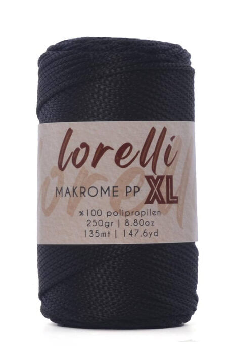 Lorelli Yarns - LORELLİ MAKROME PP XL 3MM 270 Siyah