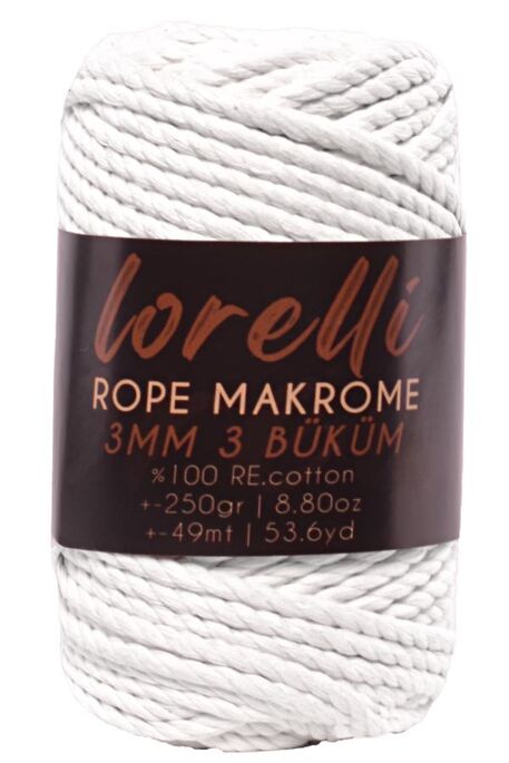 Lorelli Yarns - LORELLİ ROPE MAKROME 151 Beyaz