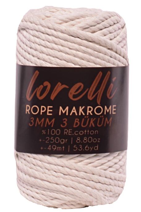 Lorelli Yarns - LORELLİ ROPE MAKROME 152 Krem