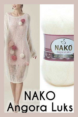 NAKO ANGORA LÜKS KNİTTİNG YARN 208 White - Thumbnail