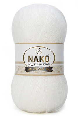 Nako Yarn - NAKO ANGORA LÜKS SİMLİ KNİTTİNG YARN 208SE White