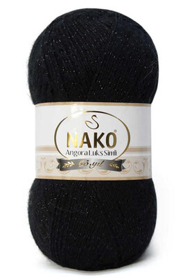 Nako Yarn - NAKO ANGORA LÜKS SİMLİ KNİTTİNG YARN 217S Black+Black