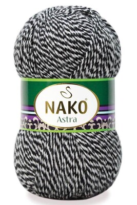 Nako Yarn - NAKO ASTRA KNİTTİNG YARN 21302 Black - White Marl