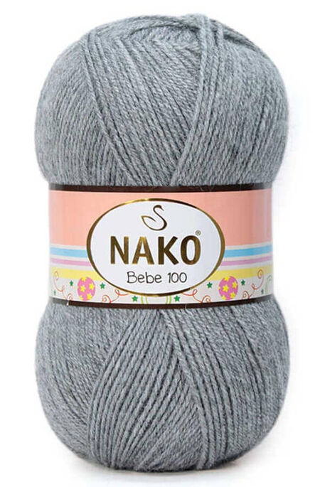 Nako Yarn - NAKO BEBE 100 KNİTTİNG YARN 194 Grey Melange