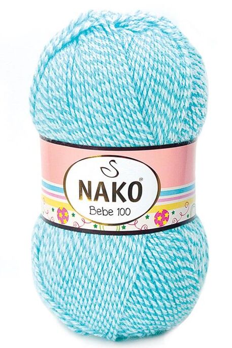 Nako Yarn - NAKO BEBE 100 KNİTTİNG YARN 21292 Marl Turquoise