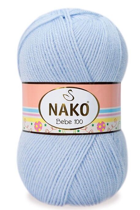 Nako Yarn - NAKO BEBE 100 KNİTTİNG YARN 23070 Baby Blue