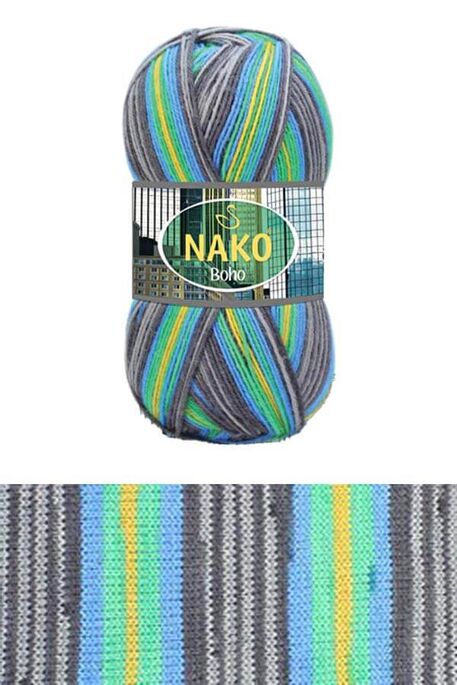 Nako Yarn - NAKO BOHO CONCEPT Sock Yarn 81800 Cıty Lover