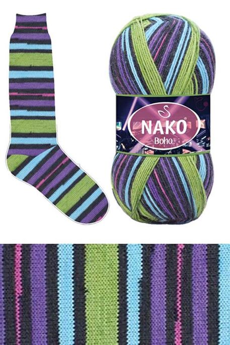 Nako Yarn - NAKO BOHO CONCEPT Sock Yarn 81924 Pop Punk