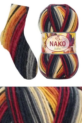 Nako Yarn - NAKO BOHO CONCEPT Sock Yarn 82454 Wınter Garden