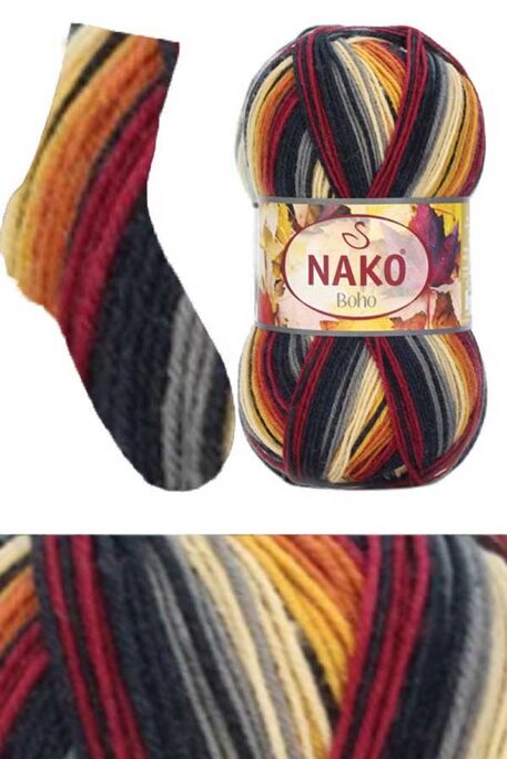 Nako Yarn - NAKO BOHO CONCEPT Sock Yarn 82454 Wınter Garden