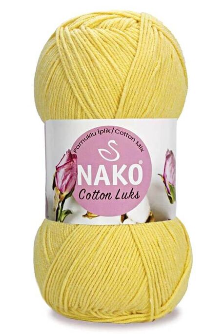 Nako Yarn - NAKO COTTON LÜKS YARN 97554 Light Yellow