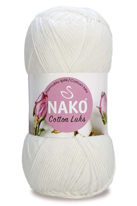 Nako Yarn - NAKO COTTON LÜKS YARN 97569 White