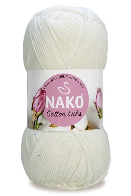 Nako Yarn - NAKO COTTON LÜKS YARN 97570 Milk White