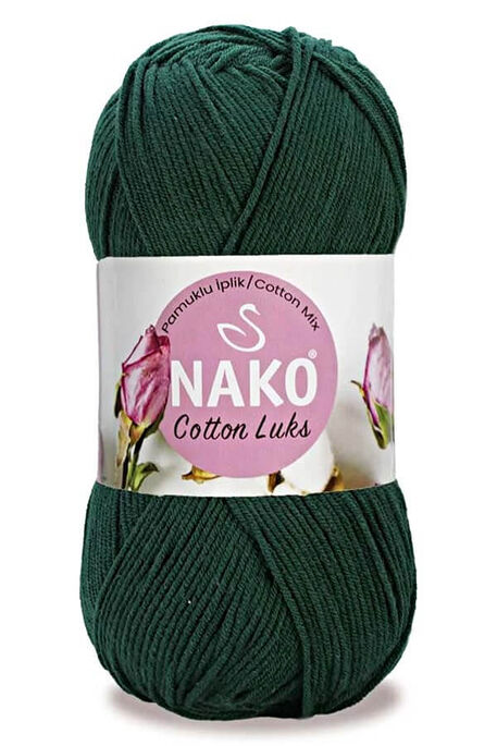 Nako Yarn - NAKO COTTON LÜKS YARN 97580 Dark Green