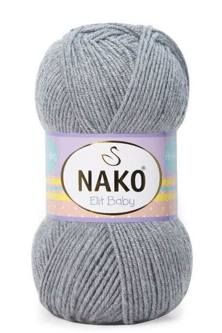 Nako Yarn - NAKO ELİT BABY KNİTTİNG YARN 195 Light Grey Melange