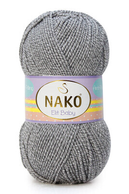 NAKO ELİT BABY KNİTTİNG YARN 21353 Gray White Marl - Thumbnail