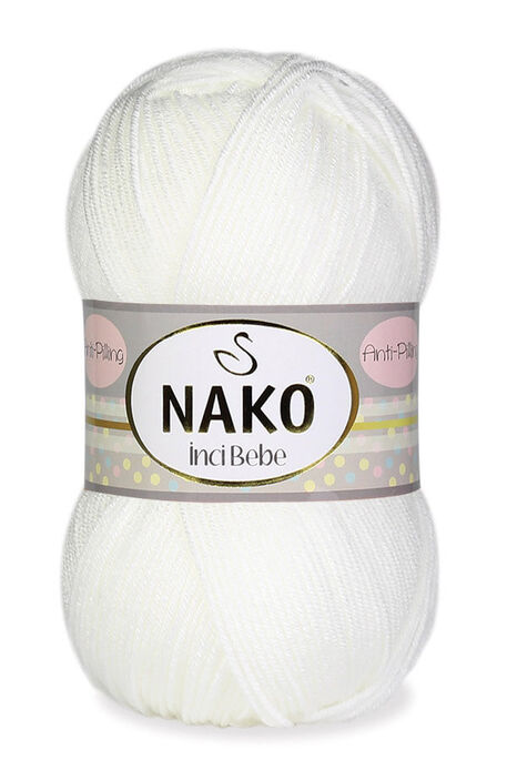 Nako Yarn - NAKO İNCİ BEBE KNİTTİNG YARN 208 White