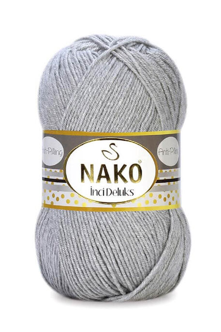 Nako Yarn - NAKO İNCİ DELUKS KNİTTİNG YARN 195 Light Gray Melange