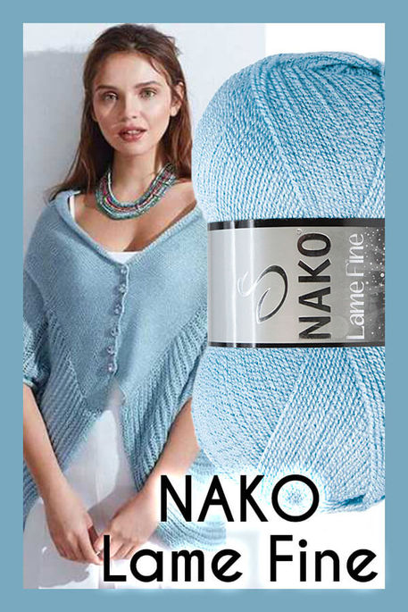 Nako Yarn - NAKO LAME FINE KNİTTİNG YARN 11476SE Ice Blue