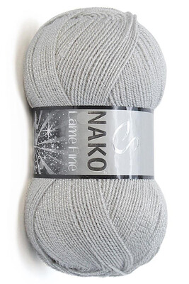 Nako Yarn - NAKO LAME FINE KNİTTİNG YARN 130G Light Grey