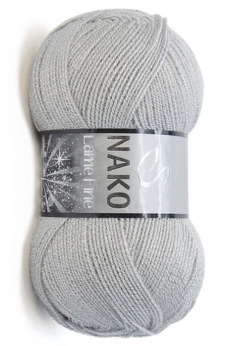 Nako Yarn - NAKO LAME FINE KNİTTİNG YARN 130G Light Grey