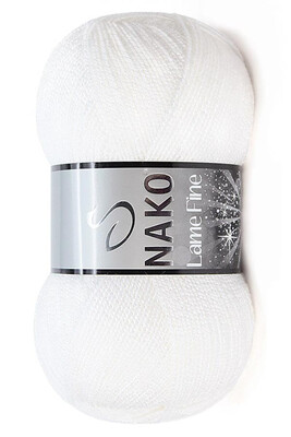 Nako Yarn - NAKO LAME FINE KNİTTİNG YARN 208SE White