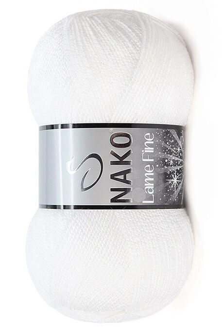 Nako Yarn - NAKO LAME FINE KNİTTİNG YARN 208SE White