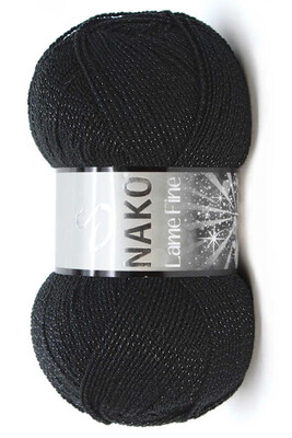 Nako Yarn - NAKO LAME FINE KNİTTİNG YARN 217S Black + Black