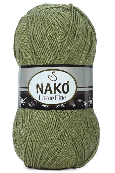 Nako Yarn - NAKO LAME FINE KNİTTİNG YARN 268Y Khaki Green