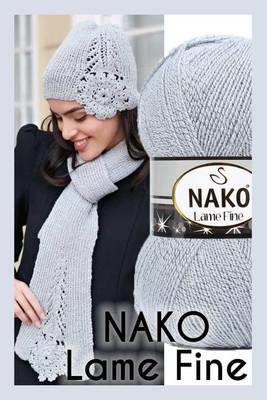 Nako Yarn - NAKO LAME FINE KNİTTİNG YARN 6671UM Light Gray