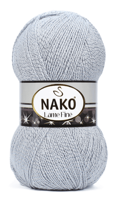 NAKO LAME FINE KNİTTİNG YARN 6671UM Light Gray - Thumbnail