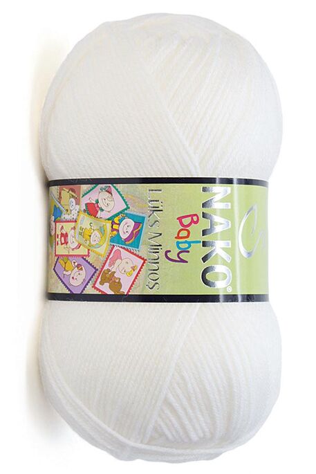 Nako Yarn - NAKO LÜKS MİNNOŞ KNİTTİNG YARN 208 White