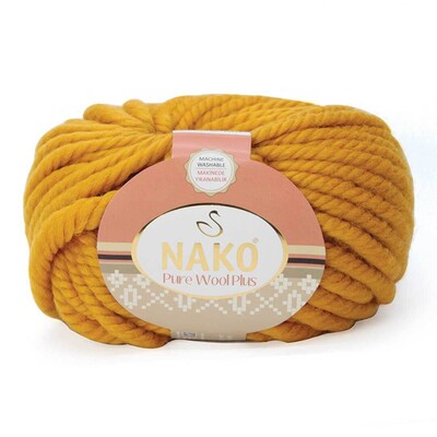 Nako Yarn - NAKO PURE WOOL PLUS KNİTTİNG YARN 10429 Mustard