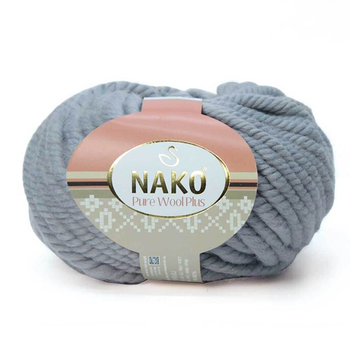 Nako Yarn - NAKO PURE WOOL PLUS KNİTTİNG YARN 11478 Gray