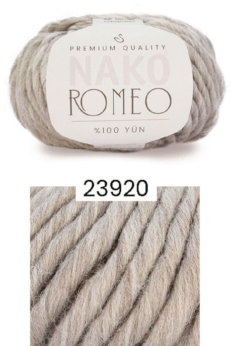 Nako Yarn - NAKO ROMEO KNİTTİNG YARN 23920 Beige Melange