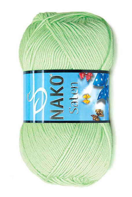 Nako Yarn - NAKO SATEN KNİTTİNG YARN 10154 Light Green