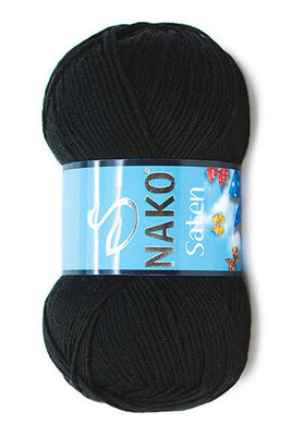 Nako Yarn - NAKO SATEN KNİTTİNG YARN 217 Black