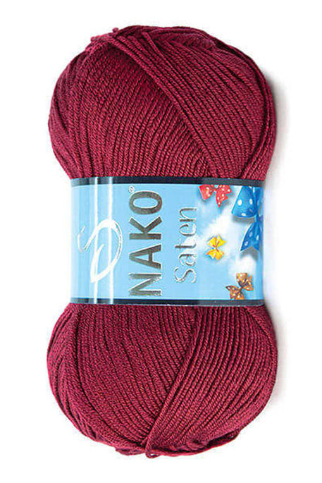 Nako Yarn - NAKO SATEN KNİTTİNG YARN 999 Claret Red